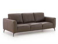 Abbey linear sofa covered in Lord full grain leather in dark brown colour