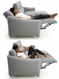 Prado sofa proportions and seating example on the seat with relax mechanism