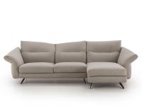 Carnaby sofa with chaise longue with folding armrests and backrests