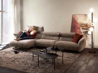 Exeter modern sofa with chaise longue and lowered down headrest