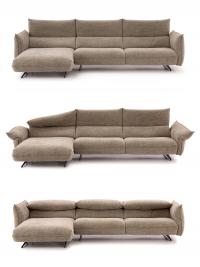 Exeter modern sofa with adjustable armrests and headrests that can be moved independently
