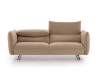 Linear sofa with adjustable headrests Exeter in stain-resistant Carabu 102 fabric