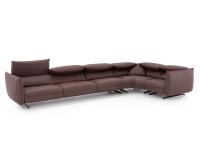 Corner sofa Exeter with adjustable headrest in Willow faux-leather