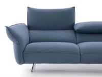 View of the Exeter sofa with bent armrest and adjustable backrest in upright position