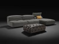 Sofa with chaise longue Monterey with backrests reclining in different positions