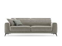 Newport sofa, linear model 234 cm with adjustable headrests and extendable seats