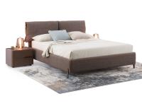 Ambra double bed covered in Drop fabric with inside cushion in microfibre