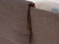 Detail of the cushions covering the headboard of Ambra bed