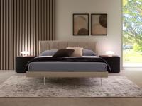 Kilian space-saving upholstered bed with reduced width and depth