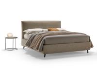 Morgan fabric upholstered bed with h.25 cm bed frame raised from the ground and with storage container