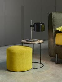 Heliodoro Bedside table with an open metal base and an Emperador marble top