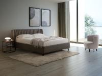 Danae upholstered bed with tone on tone cover