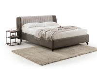 Danae bed with h.25 bed-frame and headboard with double-faced vertical quilted cover