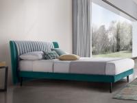 Danae bed, Italian double version with slim h.10 cm bed-frame and high feet