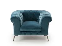 Front view of Bellagio button tufted armchair