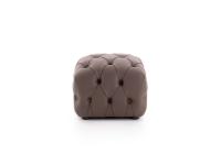 Bellagio square tufted ottoman with Nuvola leather upholstery