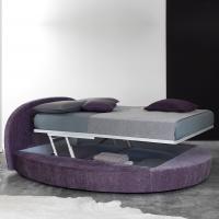 Satellite bed with storage box and double lift up mechanism