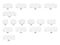Modularity of linear sofas and side elements