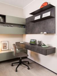 Wooden panel for living area Plan back panel, accessorized with metal shelves that can be purchased separately