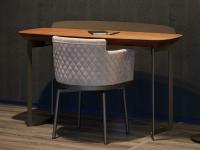 Modern minimalist style Bristol desk in the Canaletto walnut wood top version
