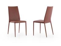 Akira 2.0 chairs fully upholstered in brown faux leather