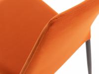Detail of the thickness of the high, upholstered backrest