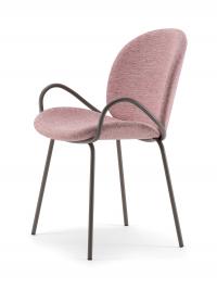 Upholstered chair with thin legs Athena, also available with a metal structure in the finish Brushed Bronze