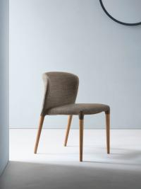 Claire upholstered chair with removable fabric, walnut painted ash-wood legs