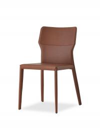 Denali hide-leather chair with wide back in the version without armrests