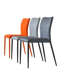 Denali leather chairs, with covered legs or in painted metal