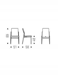 Measurements for the Ginevra dining chair by Cattelan