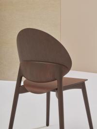Back view of the Jewel chair in Mahogany Brown stained ash