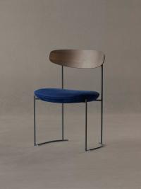 Keel upholstered design chair without armrests