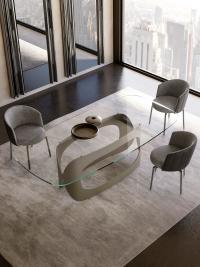 Top view of the Leslie chair combined with the Odyssey table to furnish a high-end living room