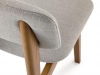 Harriet chair with biscuit oak frame with seat and back covered in Barren fabric colour code 10