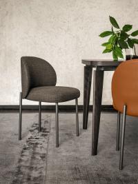 Rakel upholstered designer chair with metal legs
