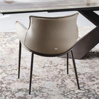Rhonda upholstered chair, covered in faux-leather matched with rug Radja and table Tyron CrystalArt Drive