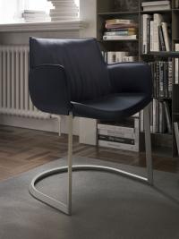 Rhonda upholstered chair by Cattelan in the Cantilever version with its typical steel structure