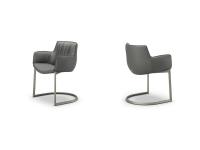 Front and back view of Rhonda chair by Cattelan in the Cantilever model with embossed steel structure