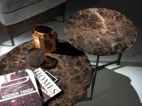 Pair of round, marble BSeries tables