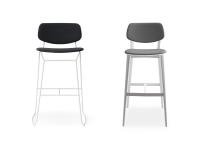 High metal stool Chloe with metal structure or four wooden legs