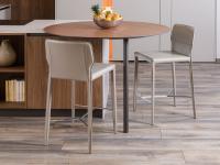 Denali bar stools for kitchen peninsula area in real leather C122 pumice