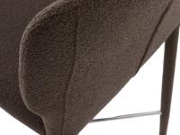 Detail of the backrest of the Denali stool upholstered in fabric