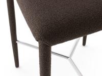 Detail of the seat and legs of the Denali stool upholstered in fabric