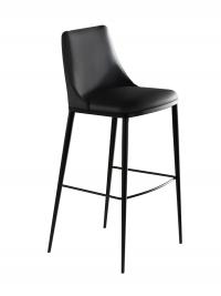 Michela stool with metal legs and smooth seat structure