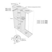 Wardrobe with coplanar sliding doors Pacific - Measurements Specifications
