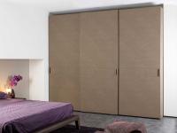 Louisiana Pacific sliding wardrobe with upholstered doors in vintage faux-leather