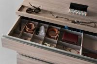Set of drawers with internal dividers for the cm h.14,4 drawer and pocket emptier/ coin tray for the top