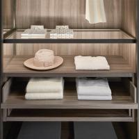 Pacific walk-in wardrobe with pull-out tray and glass shelf