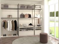 Pacific walk-in closet with metal frame dividers
